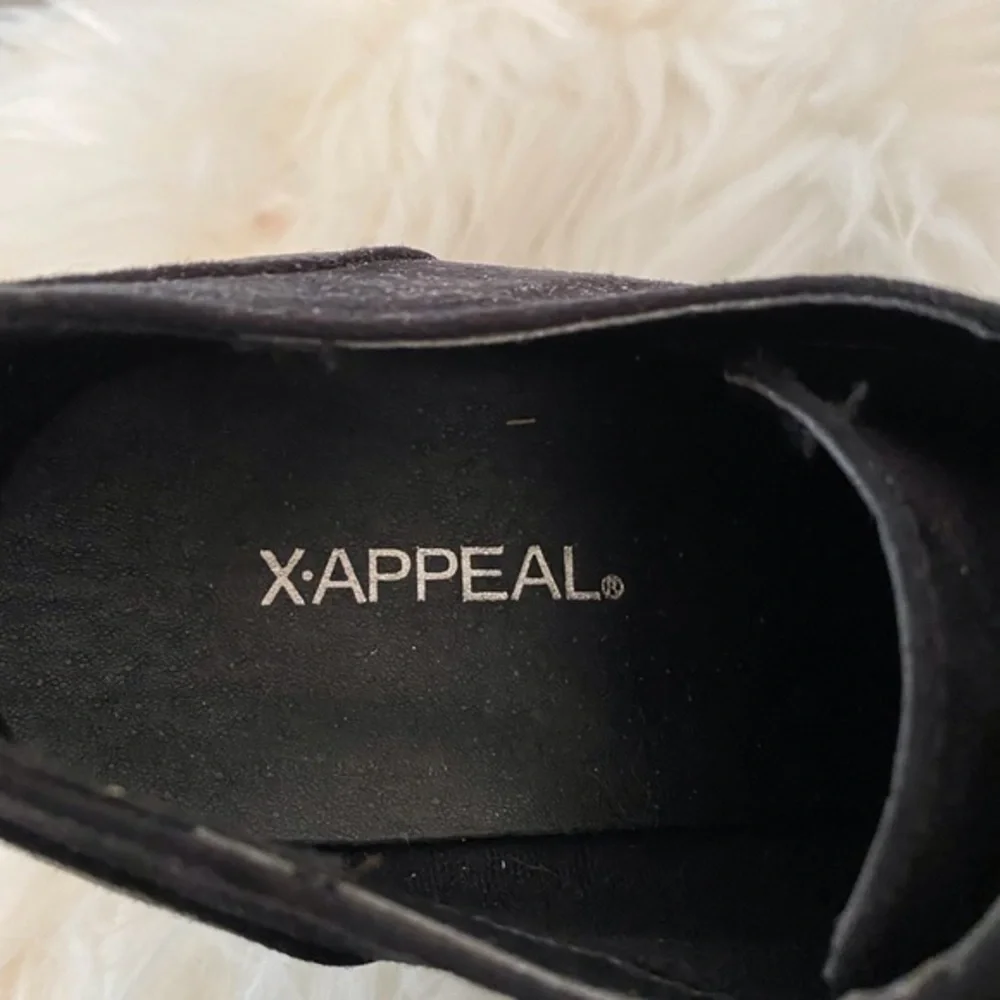 X-Appeal Black Wedge Ankle Boot Size 6